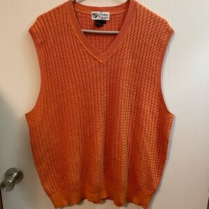 Cocchini Custom Clothier Birmingham Burnt Orange Sweater Vest Silk/Cotton Luxury